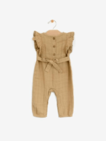 Muslin Butterly sleeve Frill Romper Gold