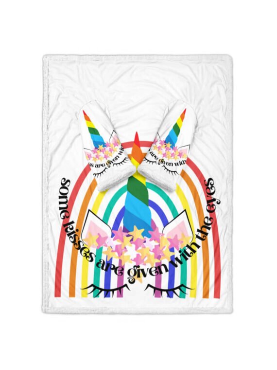 Rainbow Unicorn Valentines Day Sleeve Blankets